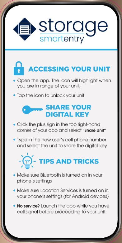 Features included with the Noke Smart Entry App